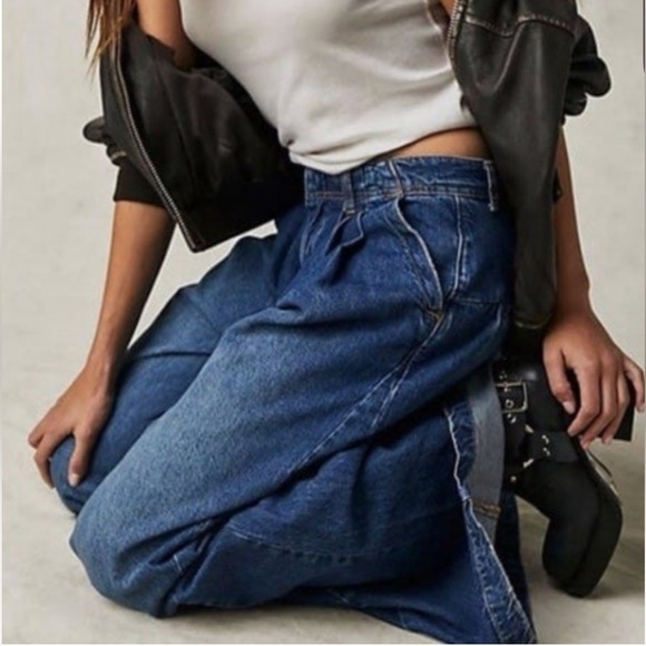 NWT - Free People - We The Free - Equinox Denim Trousers - 28 - Picture 1 of 7